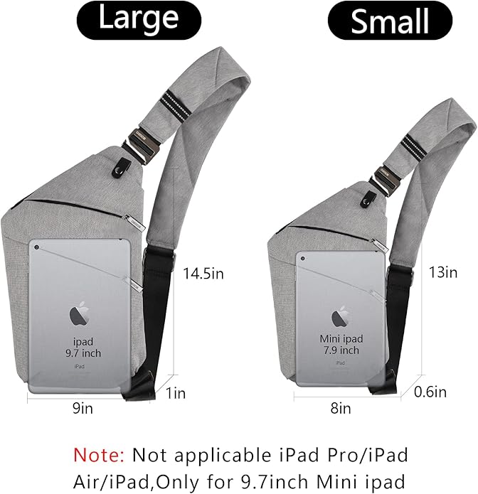 OSOCE Crossbody Sling Bag, Water-Resistant Anti Theft Chest Pack, Minimalist Commuter Daypack for Travel Hiking Work