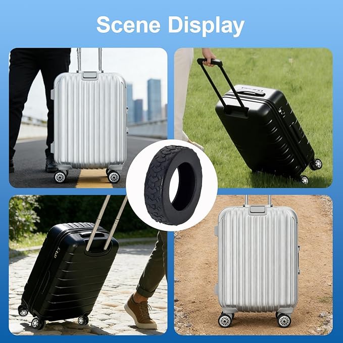 16 Pcs Upgrade Luggage Wheel Covers,Silicone Luggage Wheel Cover, 2-2.4 inches Carry-On Suitcases or Office Chair Caster,Scratch-Resistant and Noise-reducing design,Essential Travel Accessories(blue)