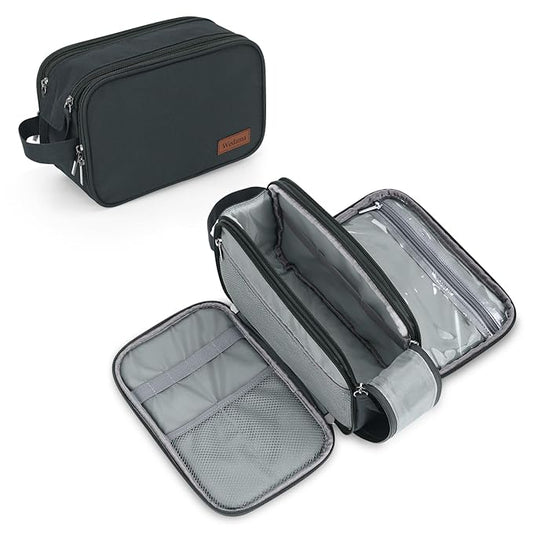 Wedama Toiletry Bag for Men, Handheld Travel Bag, Waterproof Toiletries, Thickened Polyester Dopp Kit, Toiletries Business Trips and Camping, Grey