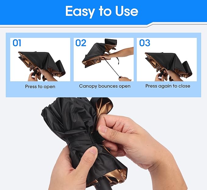 LOTTAFUN Strongest Windproof Travel Umbrella (Compact, Superior & Beautiful)