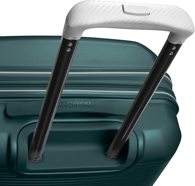 American Tourister Stratum 2.0 Hardside Expandable Luggage with Spinners, Pine Green, 2PC SET (Carry-on/Medium)