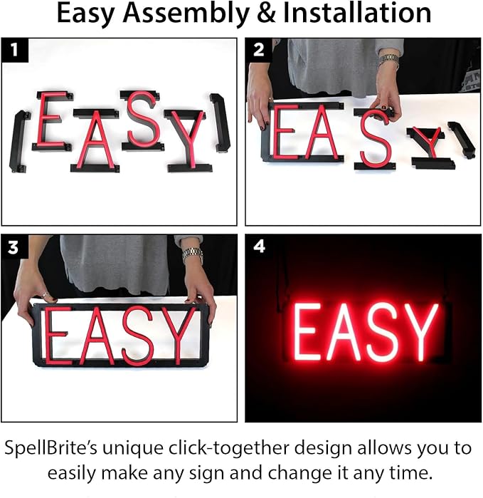 LED Neon BED & BREAKFAST Sign for Business - Red, 35" x 15" | Ultra-Bright Click-Together Signage for Hotels & Motels, with Visibility from 500 ft - 8 Animations, 6 Brightness Options