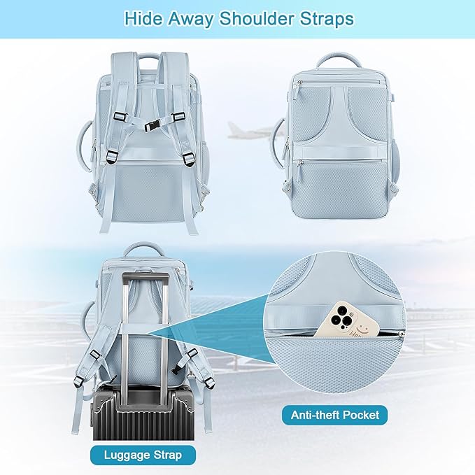 Large Expandable Travel Backpack for Men and Women, 17 Inch Laptop, Waterproof, Casual, College, Business, Hiking, Camping