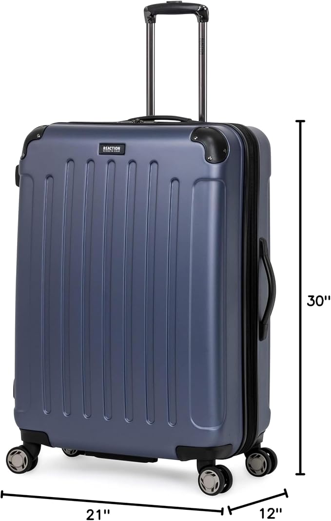 Kenneth Cole REACTION Renegade Luggage Expandable 8-Wheel Spinner Lightweight Hardside Suitcase, Smokey Purple, 28-Inch Checked