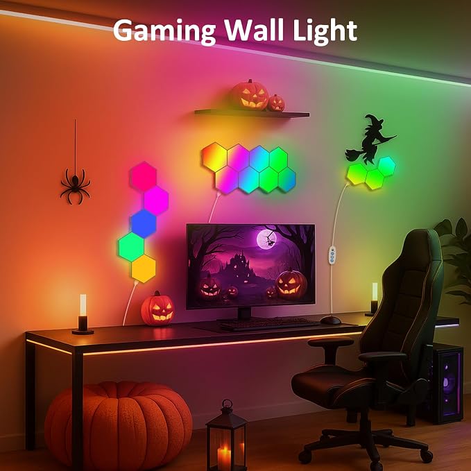 Hexa Light Panels, RGB Hexagon LED Wall Lights, Smart Home Creative Wall Lighting with Music Sync, Modular LED Light Panels for Room Decor & Wall Decor, 20 Pack