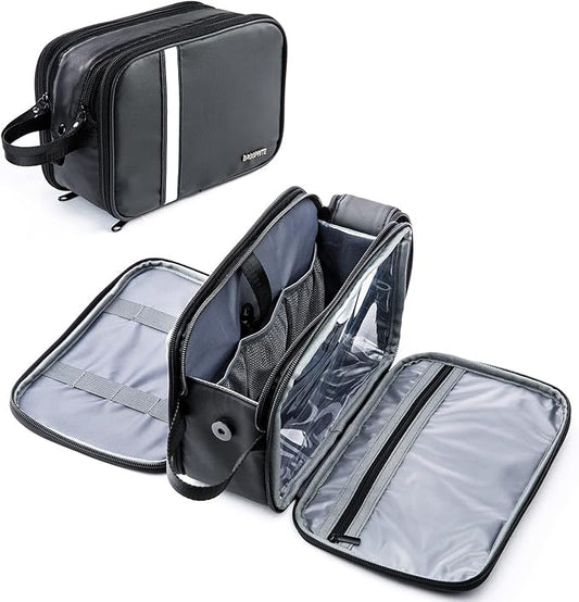 BAGSPRITE Large Toiletry Bag for Men, Women Travel Bag with Hanging Hook, Water-resistant Makeup Cosmetic Bag Shaving Kit Organizer, Bathroom Bag for Traveling