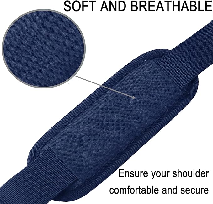 Askuko Shoulder Strap, Universal Adjustable 56 Inch Shoulder Belt Replacement Laptop Bag Shoulder Strap with Metal Hooks for Briefcase, Laptop Messenger Crossbody Bag, Luggage Duffel Camera, Blue