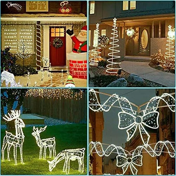 3.3ft 2-Wire Waterproof LED Rope Light Kit,110V-120V PVC 30 LED/M Tube Lights Strip for Background Lighting, Outdoor Decorative Lighting, Christmas(Warm White)