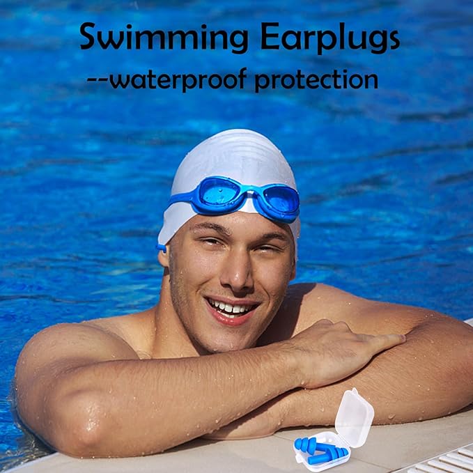 Ear Plugs for Sleeping Noise Cancelling, Reusable Silicone Sound Blocking Earplugs, Waterproof Noise Reduction Ear Plugs for Shooting, Swimming, Concerts, Snoring (50 Pair)