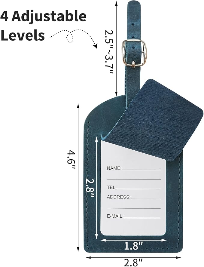 Ringsun Leather Luggage Tag for Suitcases ID Tags Bag Tags for Luggage (2 Pack)