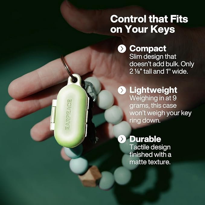 EARPEACE Everyday Noise Control & Noise Reduction Ear Plugs - High-Fidelity Earplugs, Comfortable & Reusable Earplugs for Travel, Sleep, Work, Snoring Blocking, Includes Carrying Case - Gumdrop Green