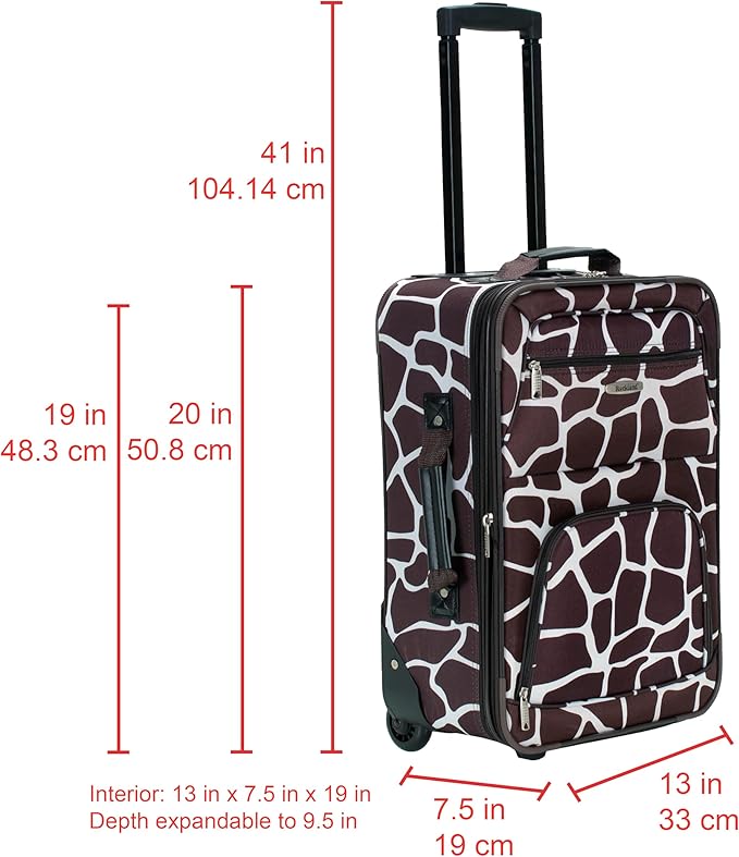 Rockland Fashion Softside Upright Luggage Set, Expandable, Giraffe, 2-Piece (14/19)