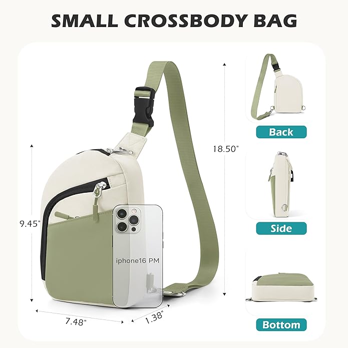 TOPEAST Anti Theft Crossbody Bags for Women Men, Small Sling Crossbody Bag Travel Purse Shoulder Wallet with RFID Blocking