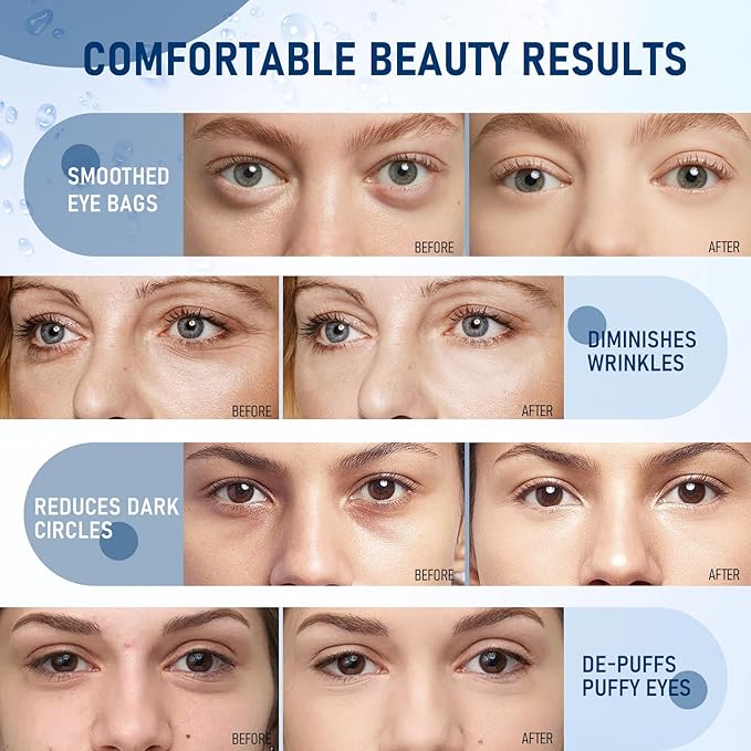 LAVONE Collagen Eye Mask - 30 Pairs Hydrating & Anti-aging Under Eye Patches Skin Care for Dark Circles and Puffiness,Reduce Wrinkles,Eye Bags and Fine Lines,Eye Masks for Women and Man - Blue