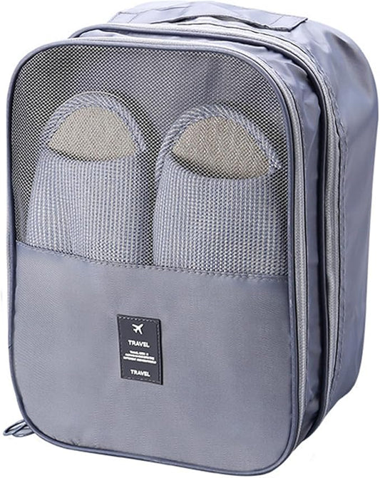 Shoe Bag for Travel, Travel Shoe Bag for Packing, Hold 3 Pairs of Shoes, Travel Essentials for Flying Shoe Organizer Shoe Storage Bag for Travel Gray