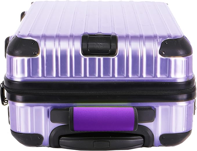 Neoprene Luggage Handle Wrap Fluorescent Colors Luggage Identifiers/Tags/Marker (Purple(5 Pack))