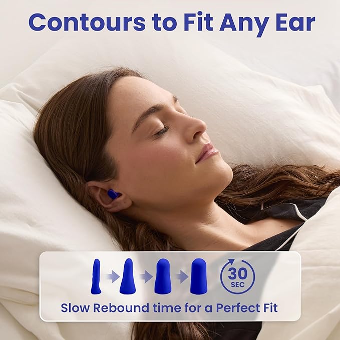 SnoozePlugs Slim - Small Earplugs for Small Ear Canals, Slim Ear Plugs for Sleeping, 60 Pairs Women's Earplugs for Sleep - 33db NRR Comfortable Soft Foam Plugs for Sleeping, Dispoable and Ultra-Soft