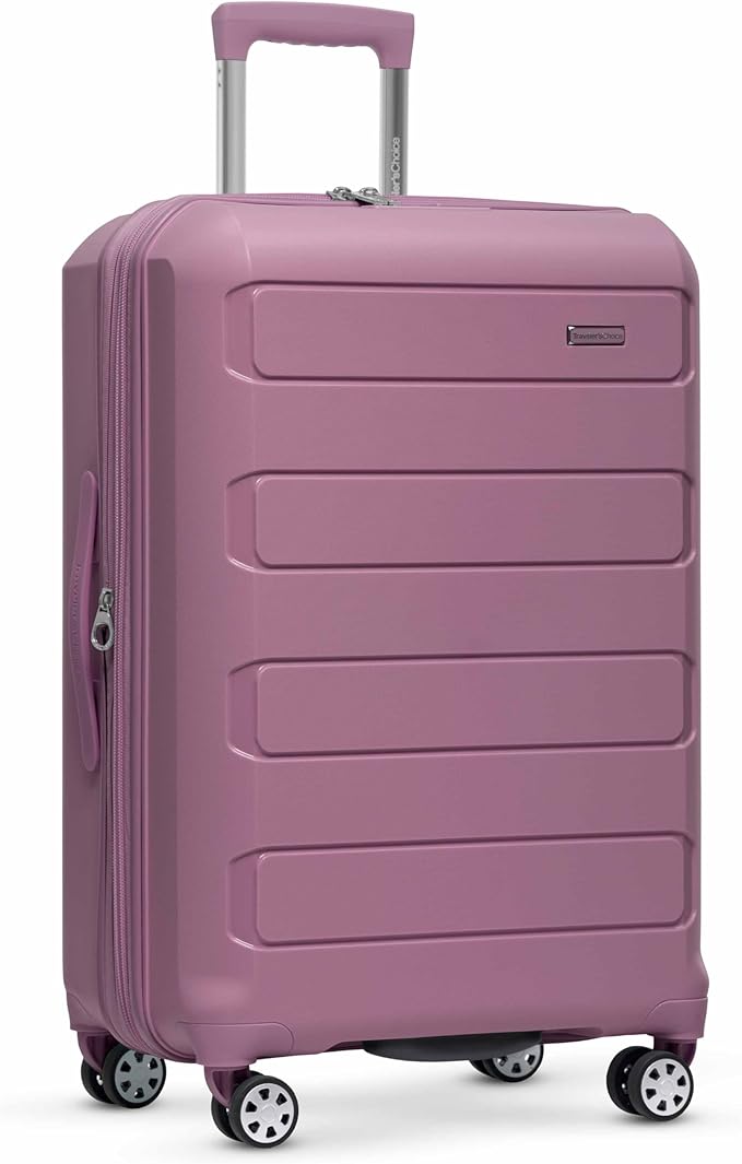 Traveler's Choice Pagosa Hardshell Expandable Luggage with Spinner Wheels, Mauve, 26-Inch Medium