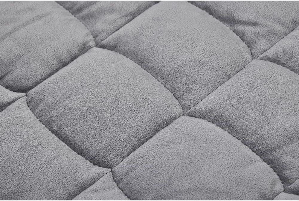 TONGDADA Weighted Lap Blanket 7lbs for Adult,Perfect for Relaxation, Lounging, Napping, Sleeping & Travel,Luxury Minky Weighted Body Blanket,Weighted Throw Blanket-Dark Grey Minky, 29" x 24"
