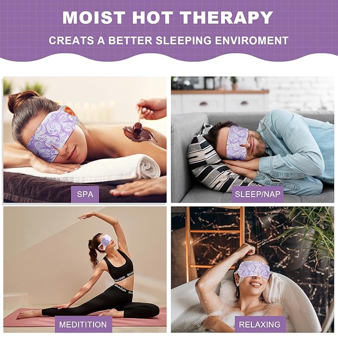 16 Packs Steam Eye Masks for Dry Eyes Self Heated Eye Mask Disposable Sleep Mask Soothing Headache Relief Dry,Hot Warm Compress for Stress Relief Relief Eye Fatigue, Spa Gifts