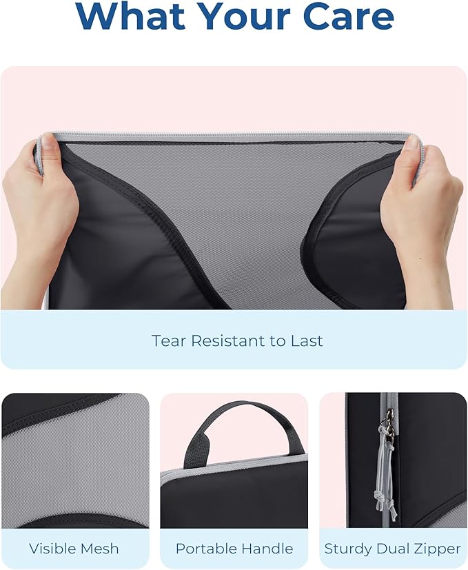 BAGSMART Compression Packing Cubes - 6 Set Travel Packing Cubes for Suitcases, Compression Suitcase Organizers with Shoe Bag