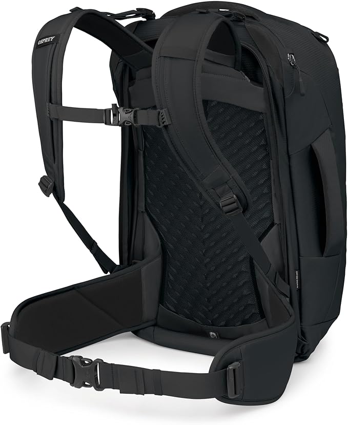 Osprey Farpoint 40L Men's Travel Backpack - Carry On Bag with Laptop Sleeve and Toiletry Pocket, Black, Extended Fit