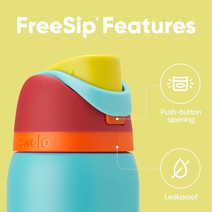 Owala FreeSip Insulated Stainless Steel Water Bottle with Straw, BPA-Free Sports Water Bottle, Great for Travel, 32 Oz, Summer Sweetness