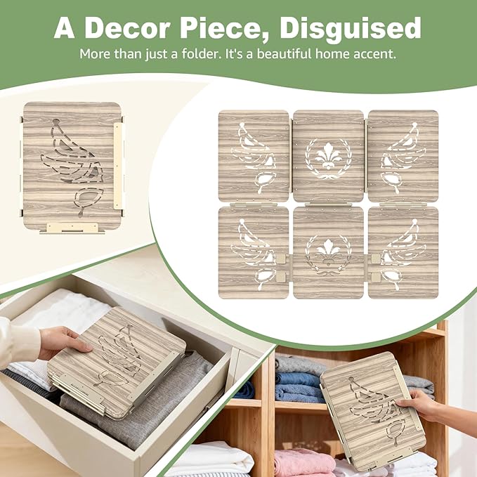 BoxLegend Shirt Folder Wooden Clothes Folding Board - No Bend, Gentle on Clothes, Eco-Friendly Laundry Folder for T Shirts, Pants, Sweaters & Delicates, Light Gray