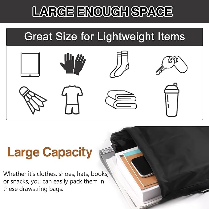 Drawstring Backpack 40Pcs Drawstring Bags, Draw String Back Bag Drawstring Bags Bulk for Sports, Gym, Travel, Swimming, Beach (6 Colors)