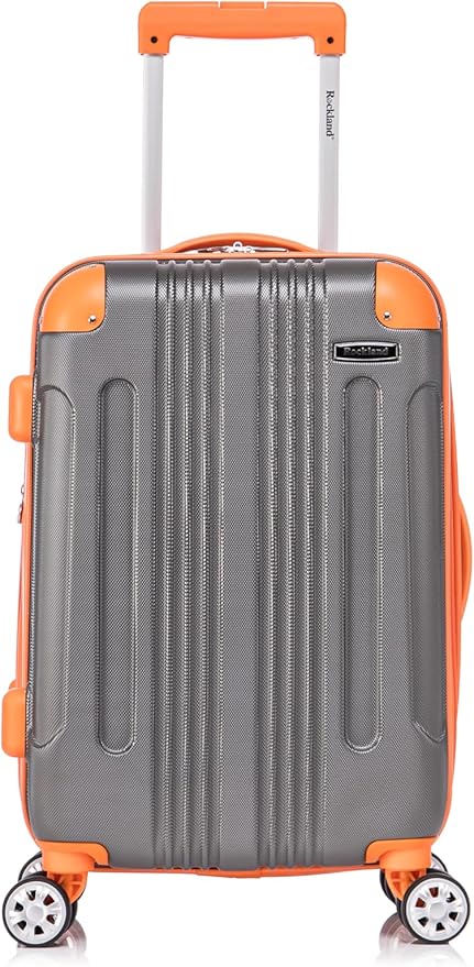 Rockland London Hardside Spinner Wheel Luggage Set, Charcoal, Carry-On 20-Inch and Tote 14-Inch (F1902-CHARCOAL)