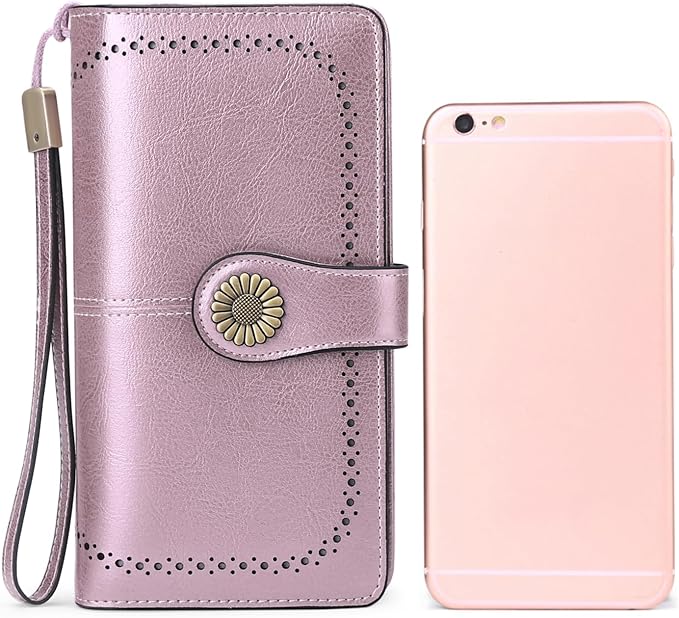 SENDEFN Wallets for Women Leather Credit Card Holder with RFID Blocking Large Capacity Wristlet | with RFID Blocking, Large Capacity, Wristlet, with RFID Blocking, Large Capacity, Wristlet
