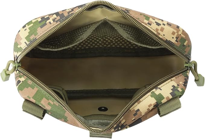 FRTKK Tactical Molle Admin Pouch Utility Laser Cut EDC Tool Pouch Bag Horizontal Modular Pouches Include US Flag Patch and Keychain