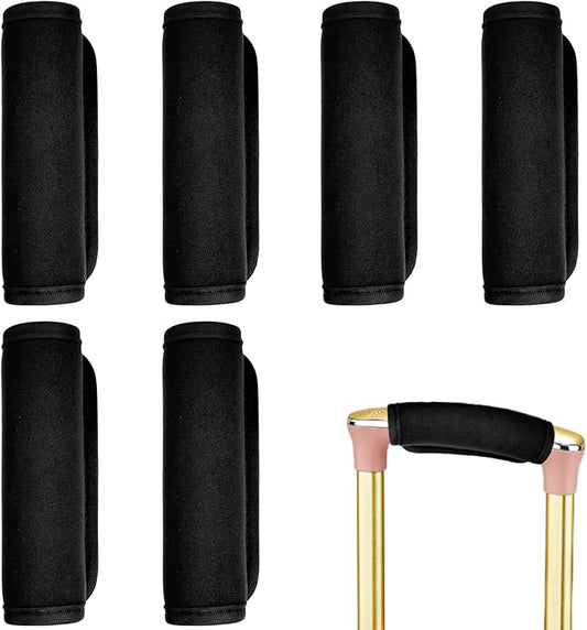 6 Pack Luggage Handle Wrap for Suitcase Luggage Tags Bright Soft Suitcase Identifiers Luggage Handle Covers Travel Accessories, Black