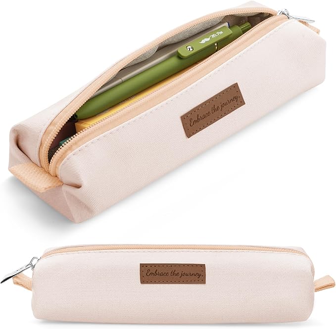 Mr. Pen- Cute Pencil Case Pouch, Beige Color, Multipurpose Canvas Bible Pencil Pouch
