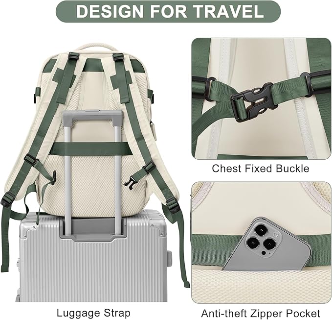 coofay Expandable Travel Backpack For Women Men Airline Approved Personal Item Backpack For Airlines Carry On Backpack Flight Approved Waterproof Backpack For Traveling On Airplane Travel Bag