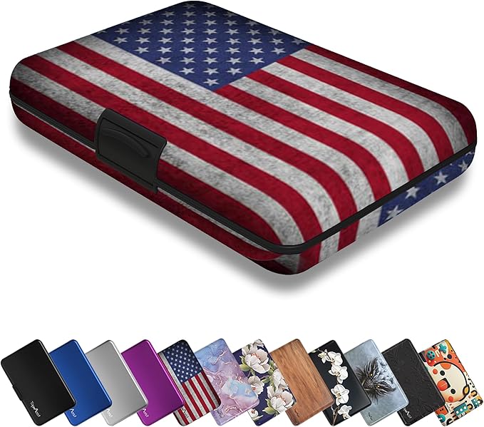 TopMost Aluminum Wallet, Card Case Wallet, Metal RFID Credit Card Holder for Men & Women, 6 Cotton Slots for 10-12 Cards And Bills, Rfd Protective