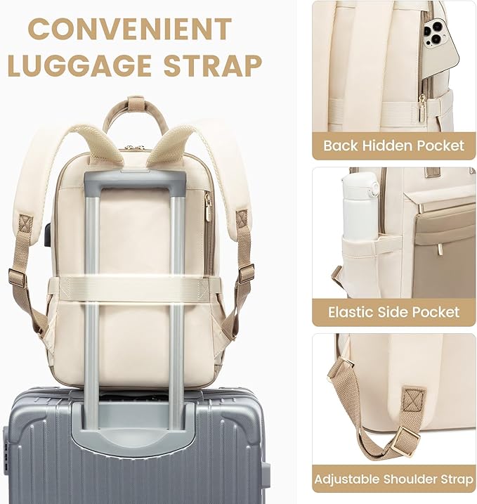 LOVEVOOK Laptop Backpack for Women 14 Inch Laptop Bag with USB Port, Fashion Waterproof Backpacks Teacher Nurse Stylish Travel Bags Vintage Daypacks for College Work