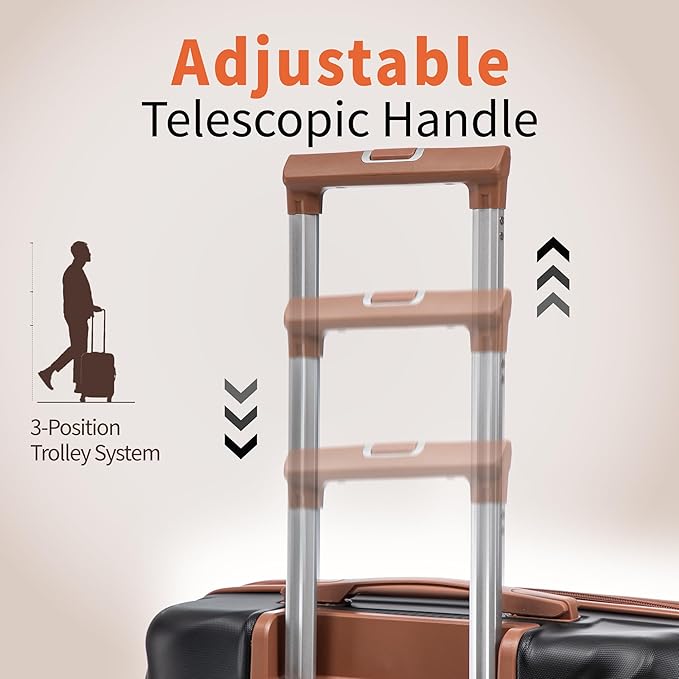 10 piece Luggage Set Expandable Suitcase 22x14x9 Airline Approved Carry on, ABS Hard Case Suitcases with Spinner Wheels,TSA Lock