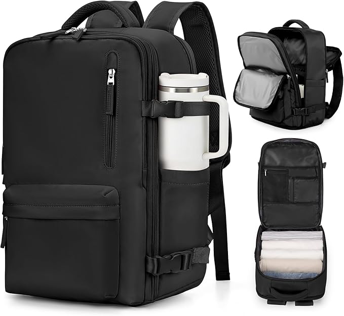 VGCUB Carry on Travel Backpack for Women Men Large Laptop Gym Work Frontier Airlines Personal Item Bag Business Airport Lightweight Backpack Flight Approved Mochilas de Viaje Black