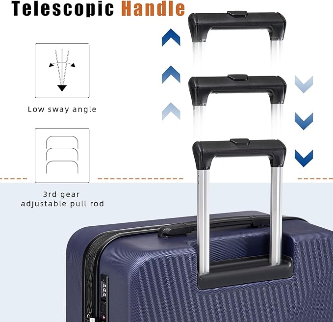 Expandable Carry on Luggage Sets,Suitcases with Detachable Wheels Hardshell 22x14x9 Airline Approved,Lightweight Luggage Set with TSA Lock,Carry on Suitcase