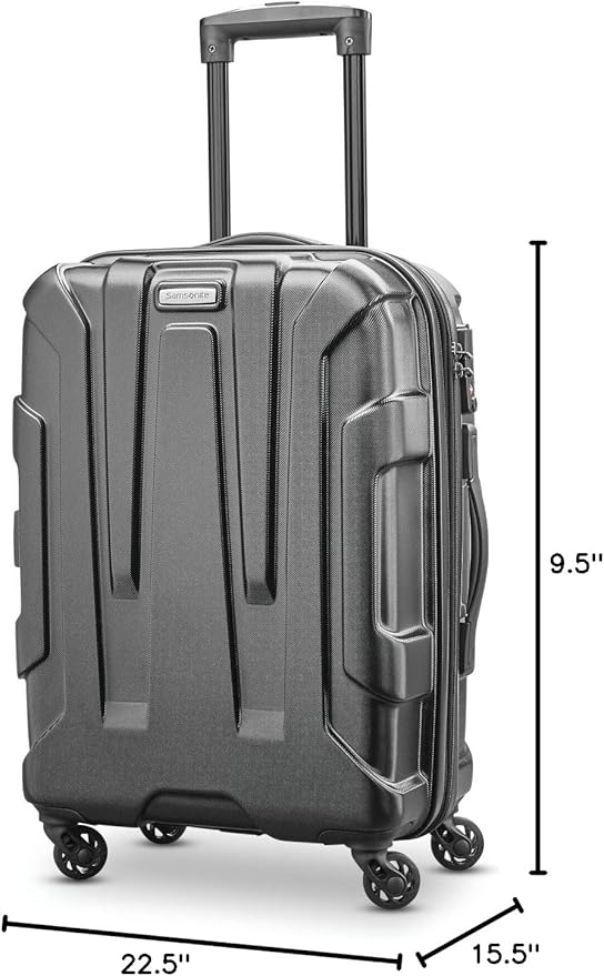 Samsonite Centric Hardside Expandable Luggage with Spinner Wheels, Black, Carry-On 20-Inch
