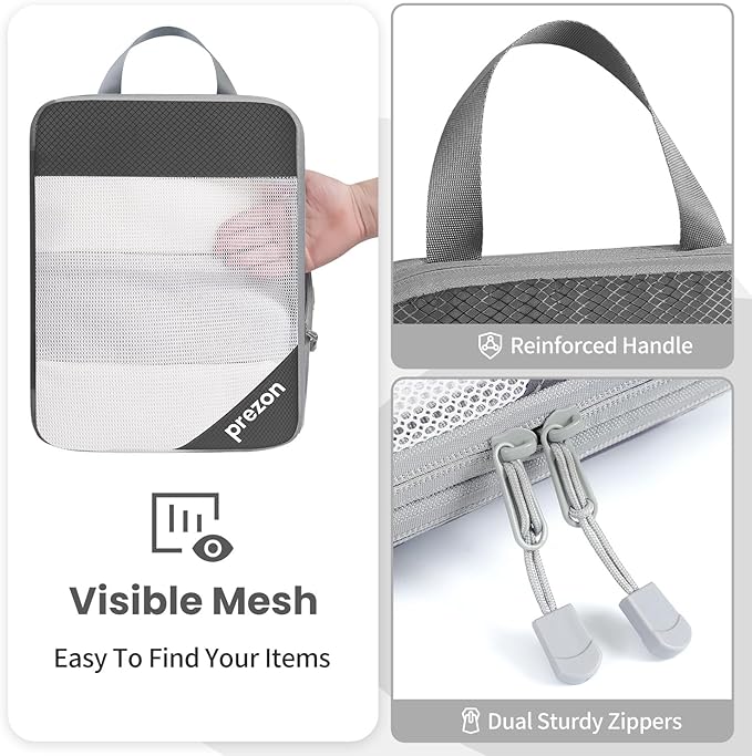 Compression Packing Cubes for Travel, Lightweight Vacation Travel Essentials, Travel Accessories for Suitcase Organizer Bags Set, Durable Luggage Organizer