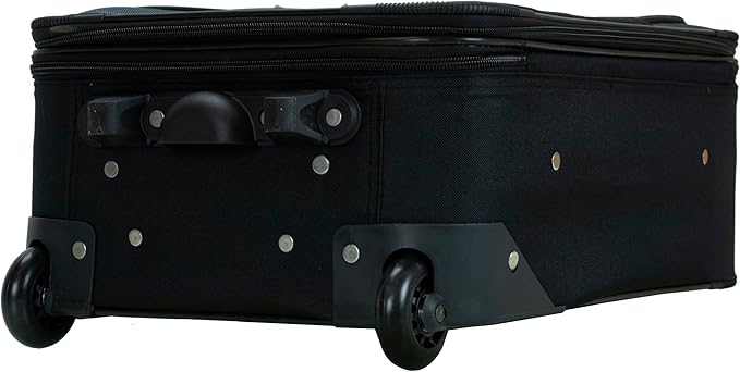Rockland Fashion Softside Upright Luggage Set, Black/Gray, 2-Piece (14/19)