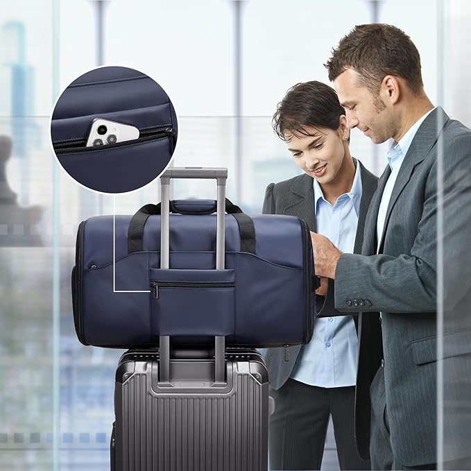 Garment Bags for Travel,45L Carry on Convertible Garment Duffle bag for Men Women - 3 in 1 Hanging Suit Travel Bag with Shoulder Strap