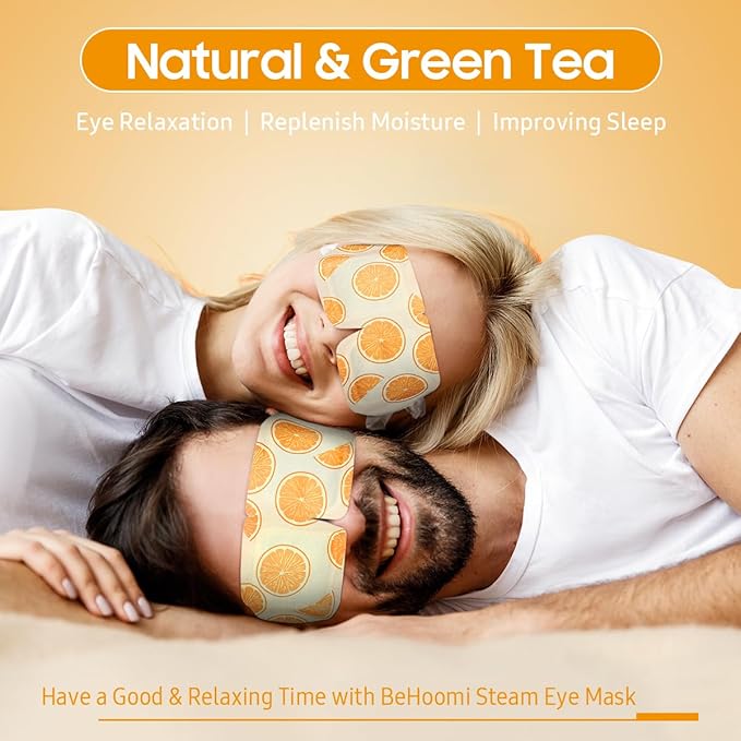 20Packs Steam Eye Mask, Heated Eye Mask Warm Compress for Eyes, Disposable Self Heating Steam Mask for Home, Sleep, Spa, Travel Essentials & Relaxation Gifts, Valentine's Day Gifts (Orange)