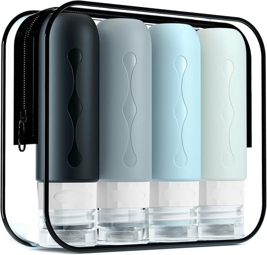 Gemice Travel Bottles for Toiletries, Tsa Approved, Travel Size Containers, BPA Free Leak Proof Tubs Refillable Liquid Accessories for Cometic Shampoo and Lotion Soap