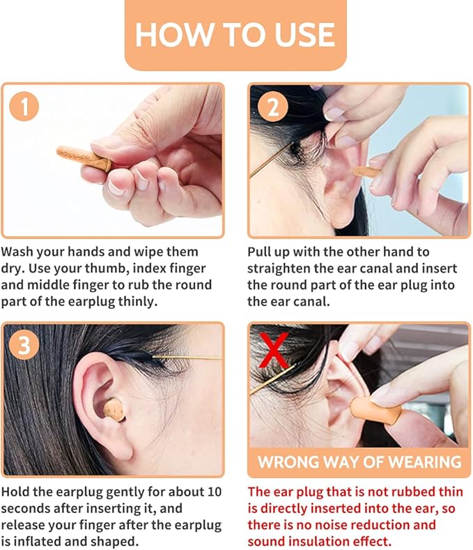 LYSIAN Flesh Color Foam Ear Plugs for Sleeping - 60 Pairs 38dB SNR Noise Reduction Earplugs with Reusable Silicone Earplug Ultra Soft Hearing Protection for Snoring, Work, Shooting and All Loud Events
