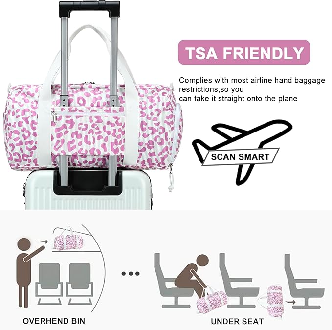 BLUBOON Duffle Bag Girls Kids Cute Gym Bag with Shoes Compartment & Wet Separation Waterproof Sports Overnight Travel Bag