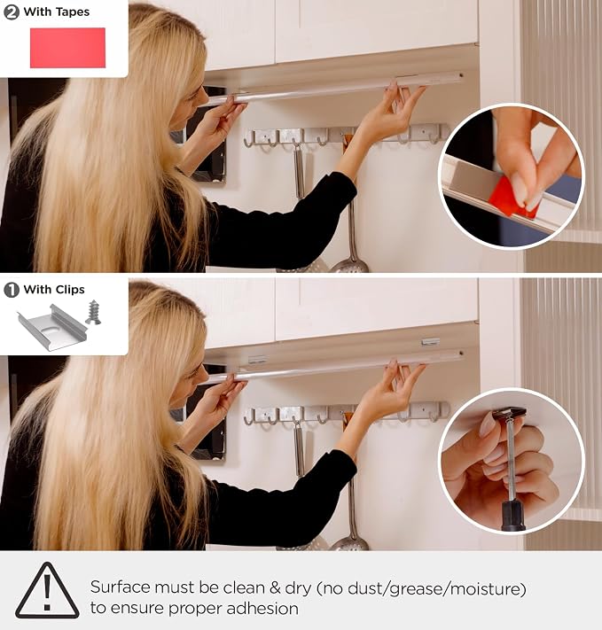Under Cabinet Lighting Plug in AC120V 3CCT 3000/4000/5000K,Super Bright,Linkable Under Counter Lights for Kitchen,Ultra Slim LED Cabinet Light for Closet,Shelf,Sink,ETL Listed(18inch,White,4Pack)