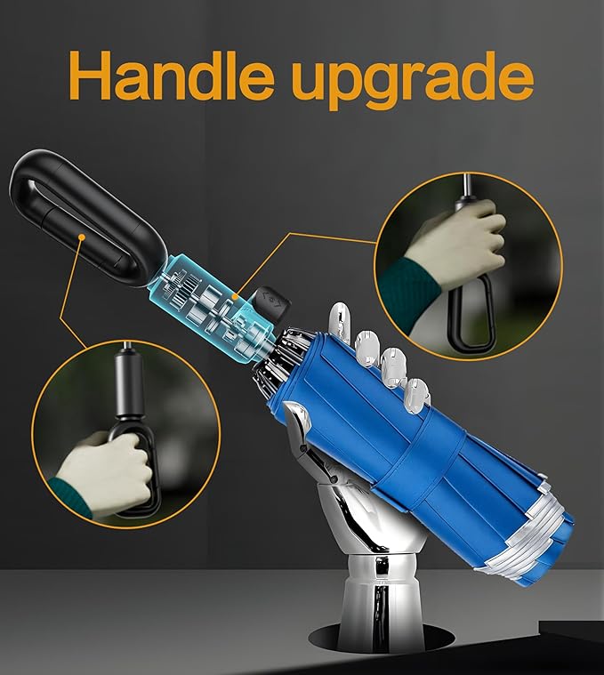 Windproof Compact Travel Umbrella,Large Strong but Light Portable and Automatic Folding Rain Umbrella, small inverted for travel size